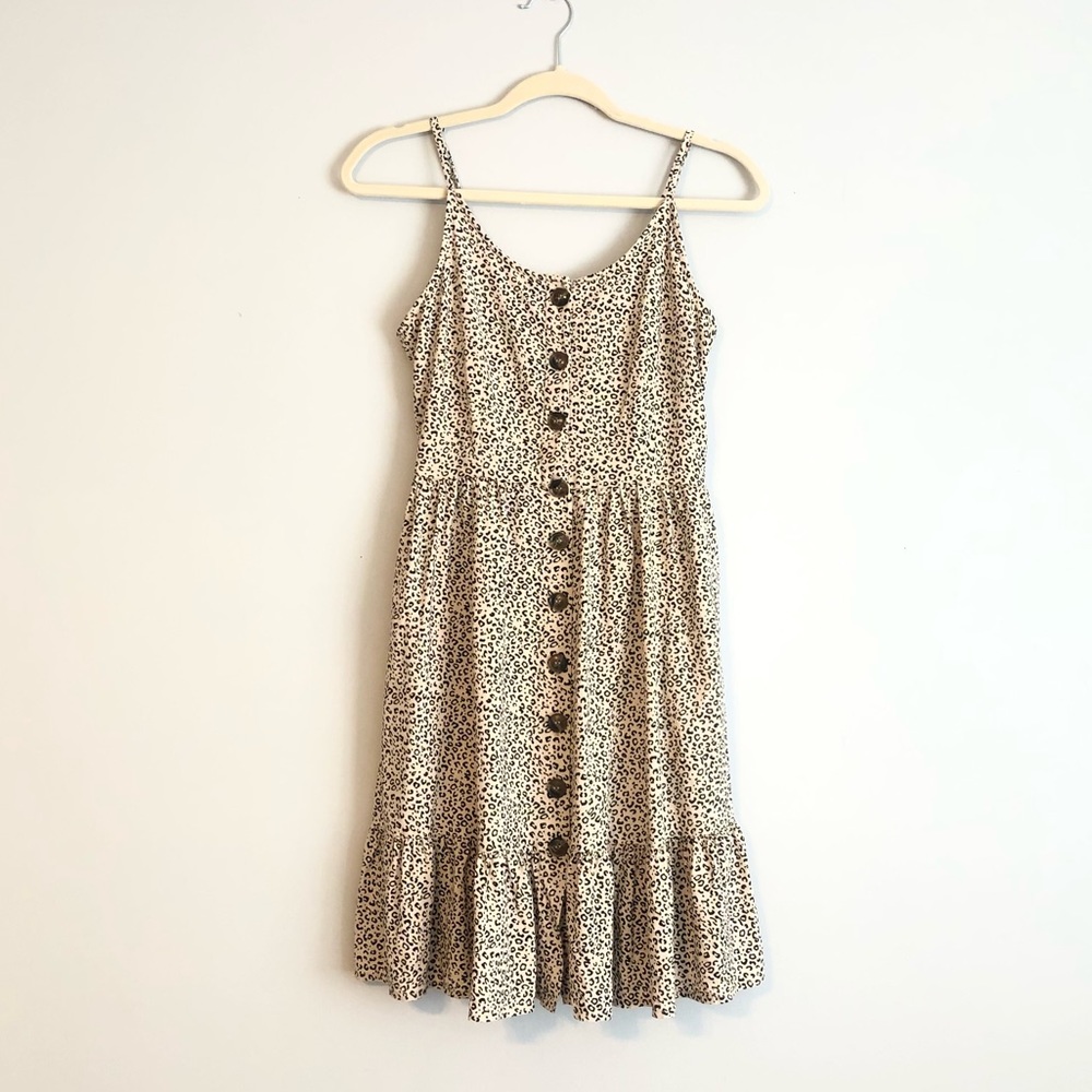 Beige cheetah printed dress